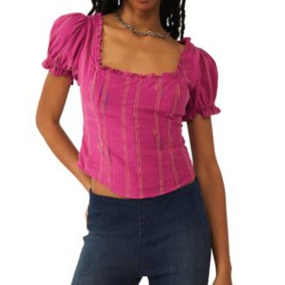 Free People Seratonin Smocked Blouse - Picture 1 of 9